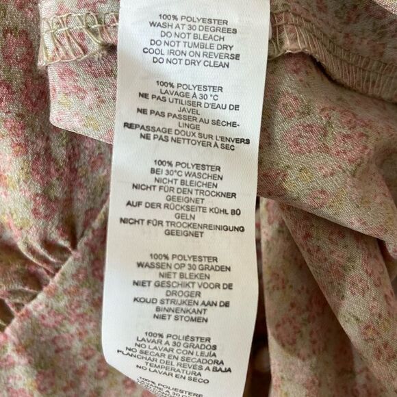 Nasty Gal Maxi Tea Dress Floral Print Button Down Puff Sleeve Size 10 - Picture 10 of 12